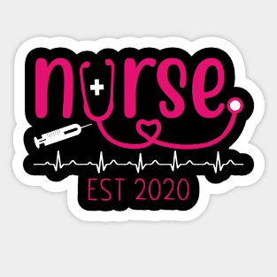 Nurse Est 2020 T-shirt Nurse Gift Sticker